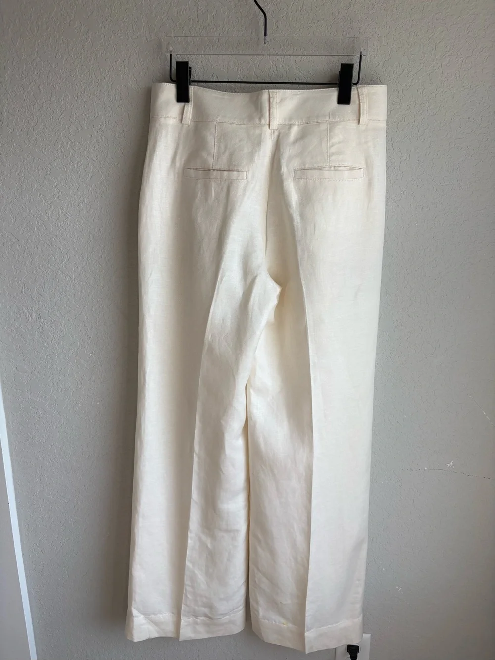 Banana Republic linen Blend Pleated Wide Leg Pants size 6 belted full length
